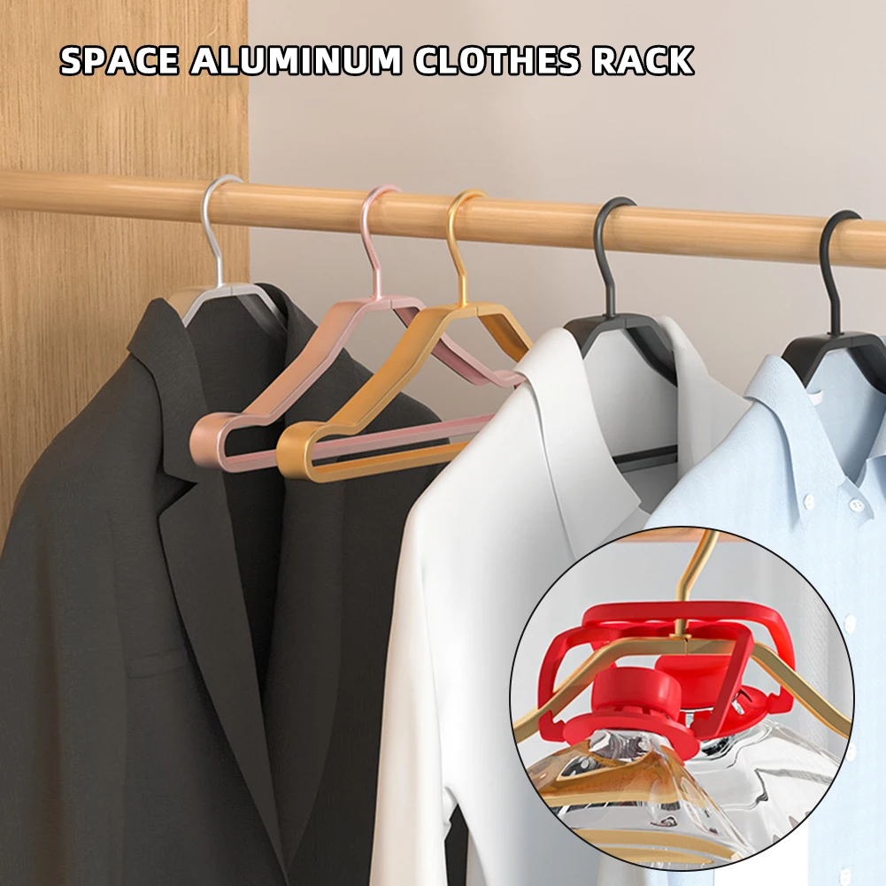 5pcs Aluminium Width Clothing Hangers 22mm Household Non-Slip Clothes Drying Rack Cabinets Organizer For Suit Shirts Trousers