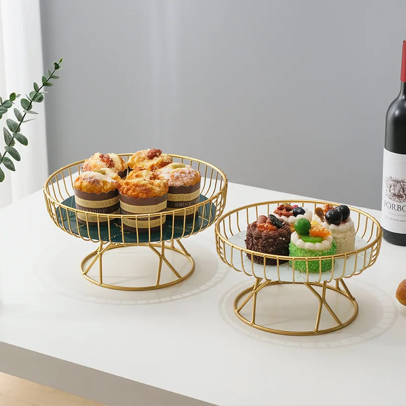 

Suitable for European light luxury ceramic fruit plate creative living room home fruit basket afternoon tea candy dessert rack d