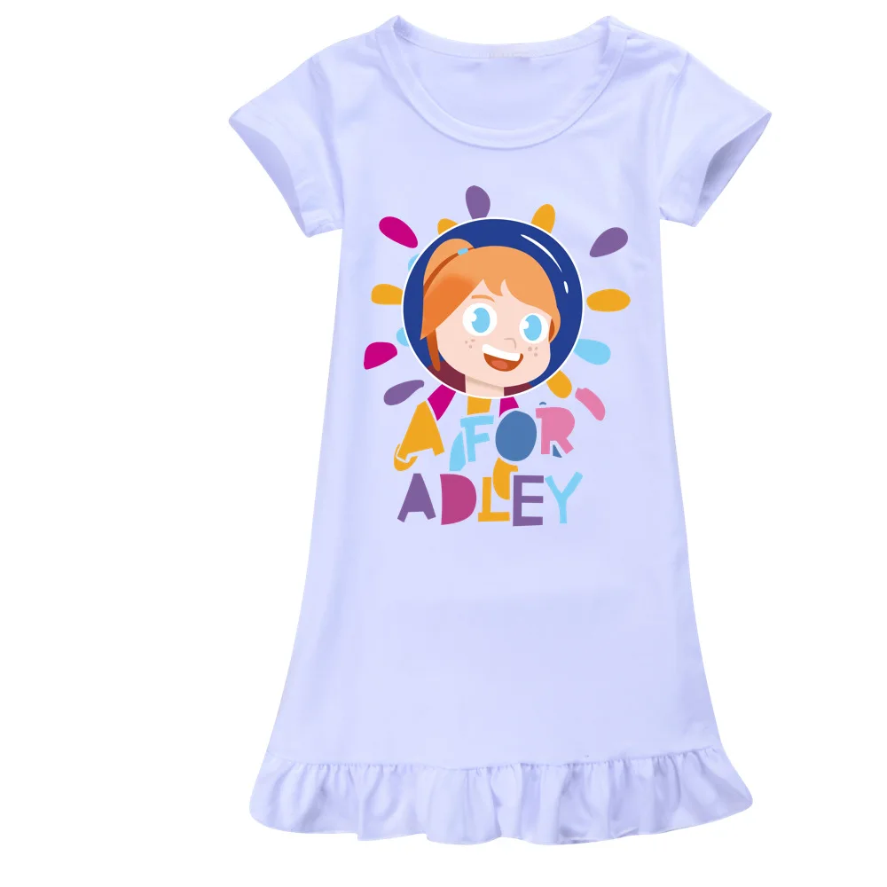 A for adley Cartoon Baby Girl Dress Princess Party Dress For Girl's Birthday pajamas dress Cosplay Costume Kids Toddler Clothes