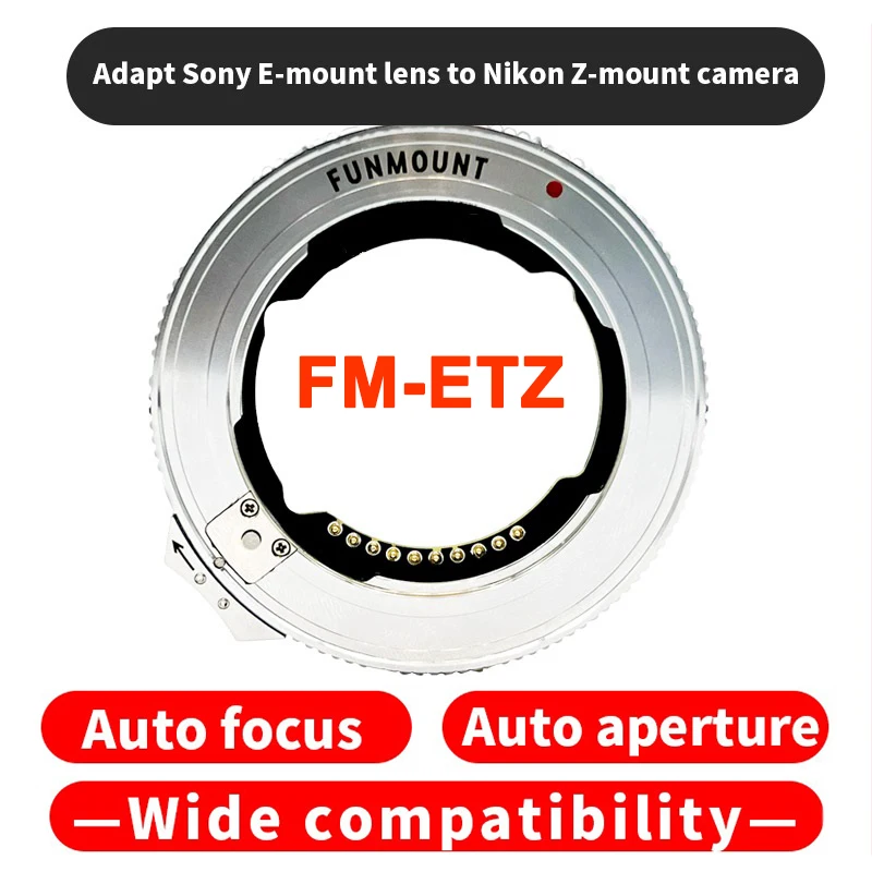 

FUNMOUNT FM-ETZ AF AutoFocus Lens Adapter Ring for Sony FE mount lens to Nikon Z Camera ZFC Z50 Z5 Z6 Z7 Z6II Z7II Z9