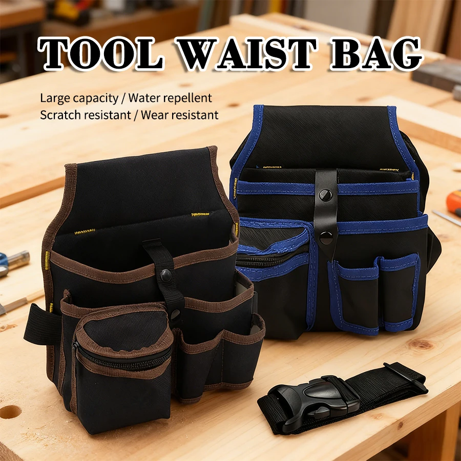 multifunctional waist bag for electricians, suitable tool kit for multiple uses, maintenance, installation, canvas tool bag