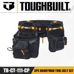 TOUGHBUILT TB-CT-111-CP 3pc Handyman Tool Belt Set Fanny Pack Belt Power Tool Accessories