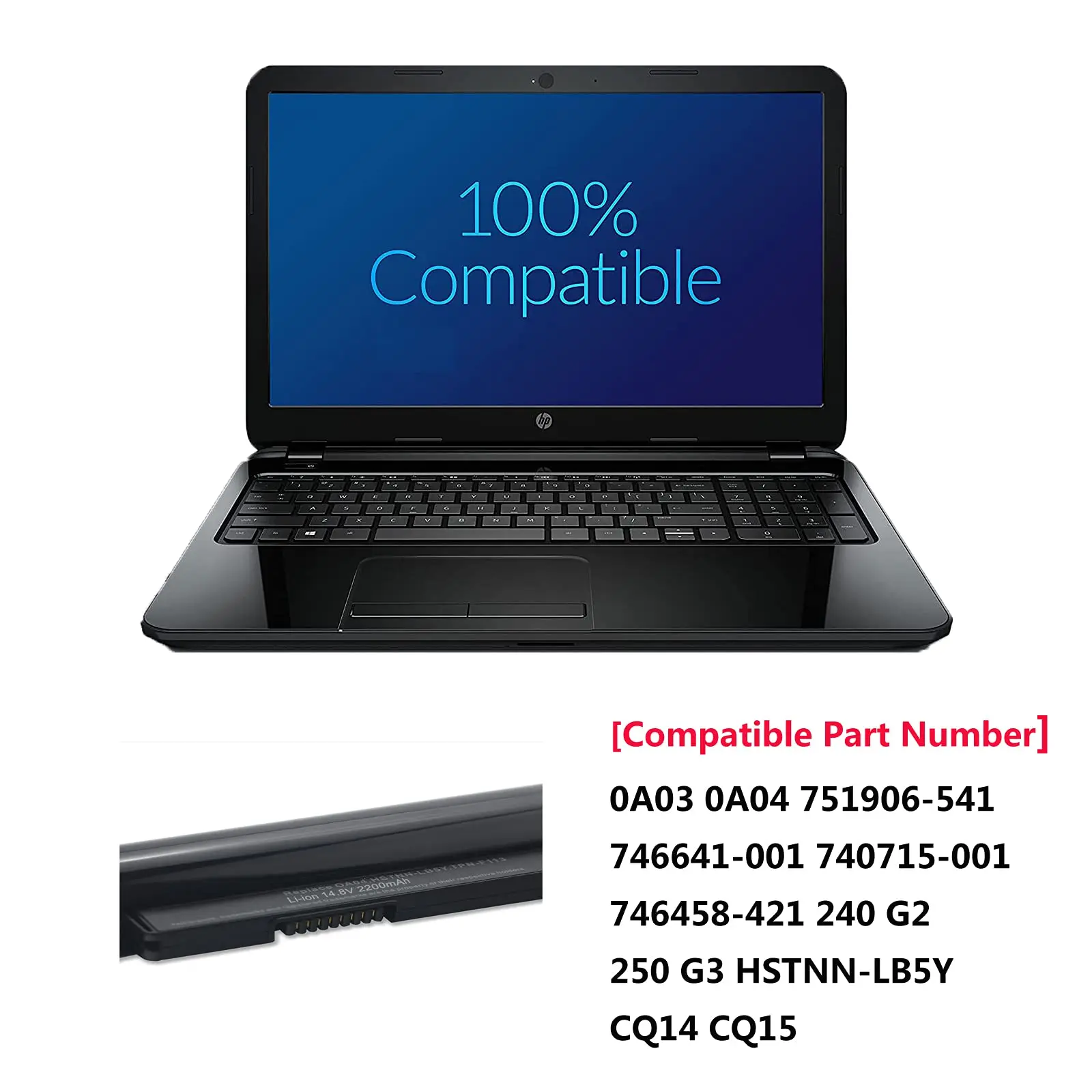 Imagem -05 - Bateria do Portátil para hp Oa03 Oa04 751906541 746641001 740715-001 746458421 240 g2 250 g3 Hstnn-lb5y Cq14 Cq15 15-r015dx