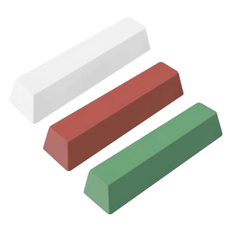 

Buffing Polishing Cutting Compounds 3 lbs.Kit-Green Fine/White Medium/Red Coarse for Airway Buffing Wheel - 3 Pcs