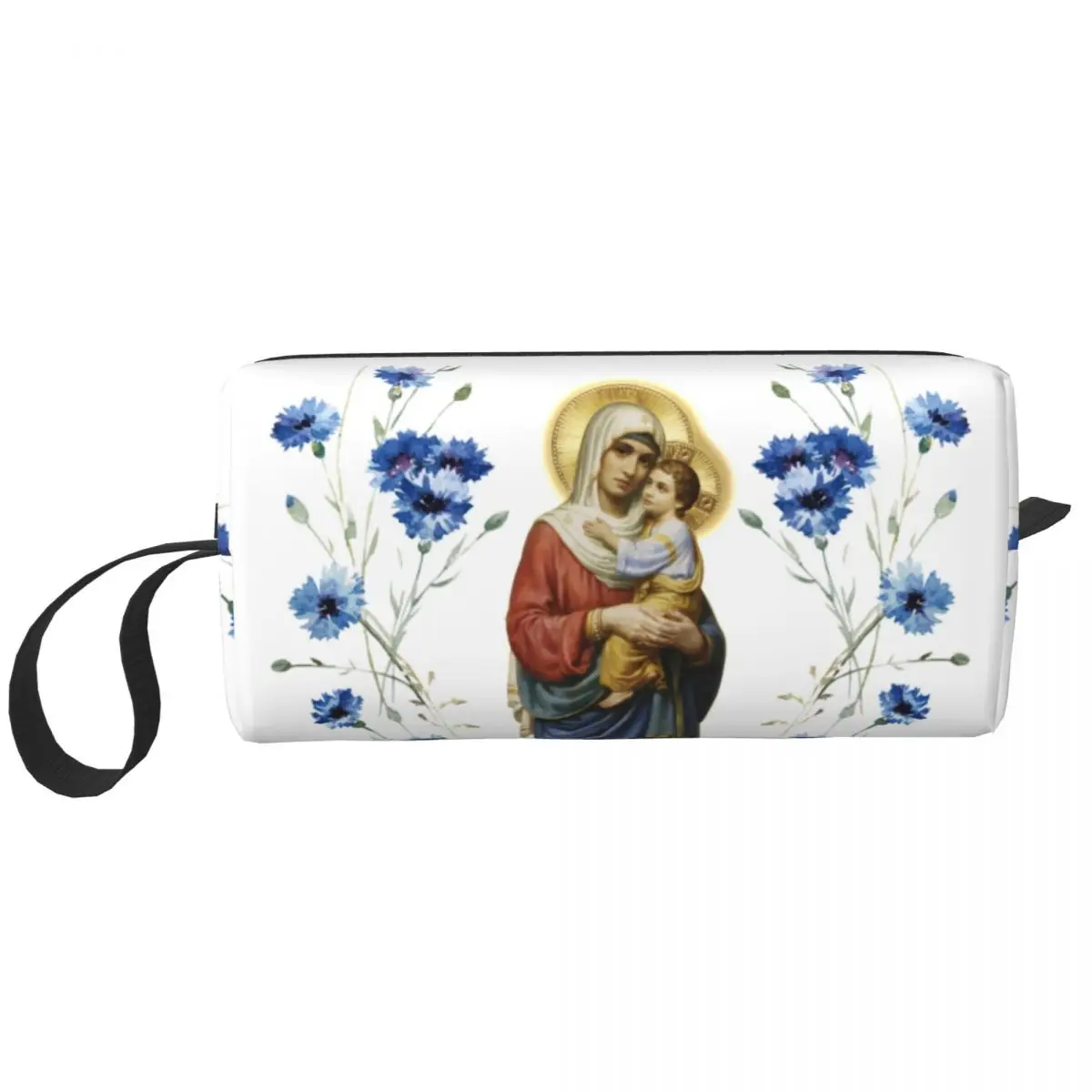 Virgin Mary Makeup Bag for Women Travel Cosmetic Organizer Fashion Our Lady of Guadalupe Mexico Storage Toiletry Bags