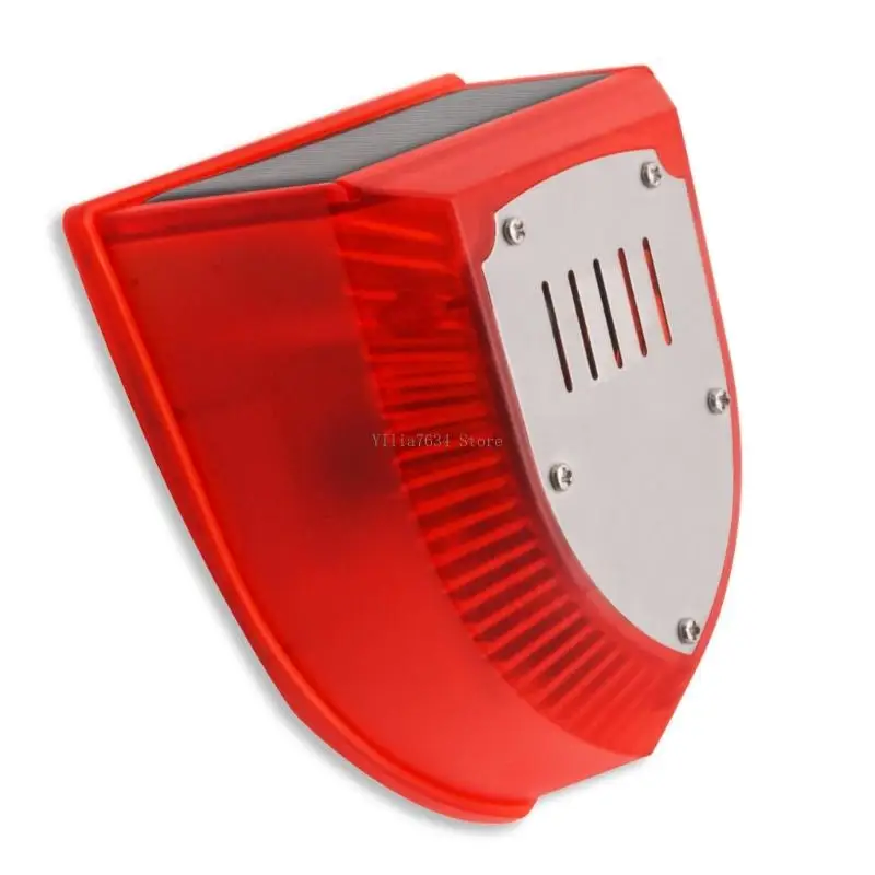  High Decibel 129dB Sound Light Outdoor Security Alarm Solar Power Featuring Motion Sensors And Sound Simulation