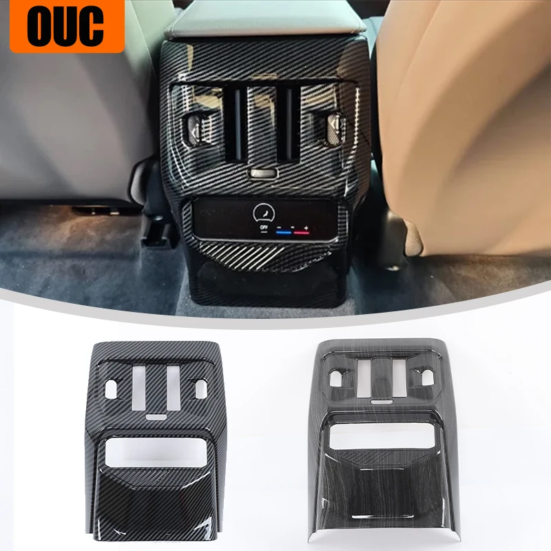 

For BMW X3 G45 2025 ABS Carbon Fiber Car Rear Air Conditioner Air Outlet Protective Cover Vent Kick Proof Frame Trim Accessories