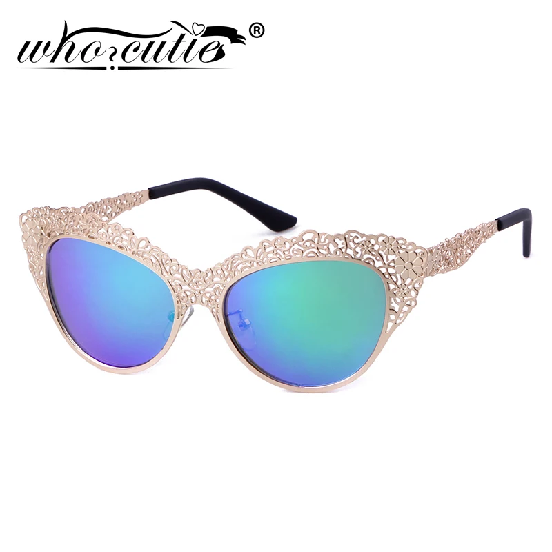 Cat Eye Sunglasses Women Baroque Flower Hollow Metal Frame 2025 Brand Designer Vintage Retro Cateye Sun Glasses Lady Shades S086