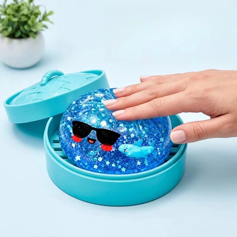 NEW! Big Ocean Shark Glitter Star Pectin Dumpling Squeeze Stress Relief Fidget Stress Relief Decompress Slow for Gift Антистрес
