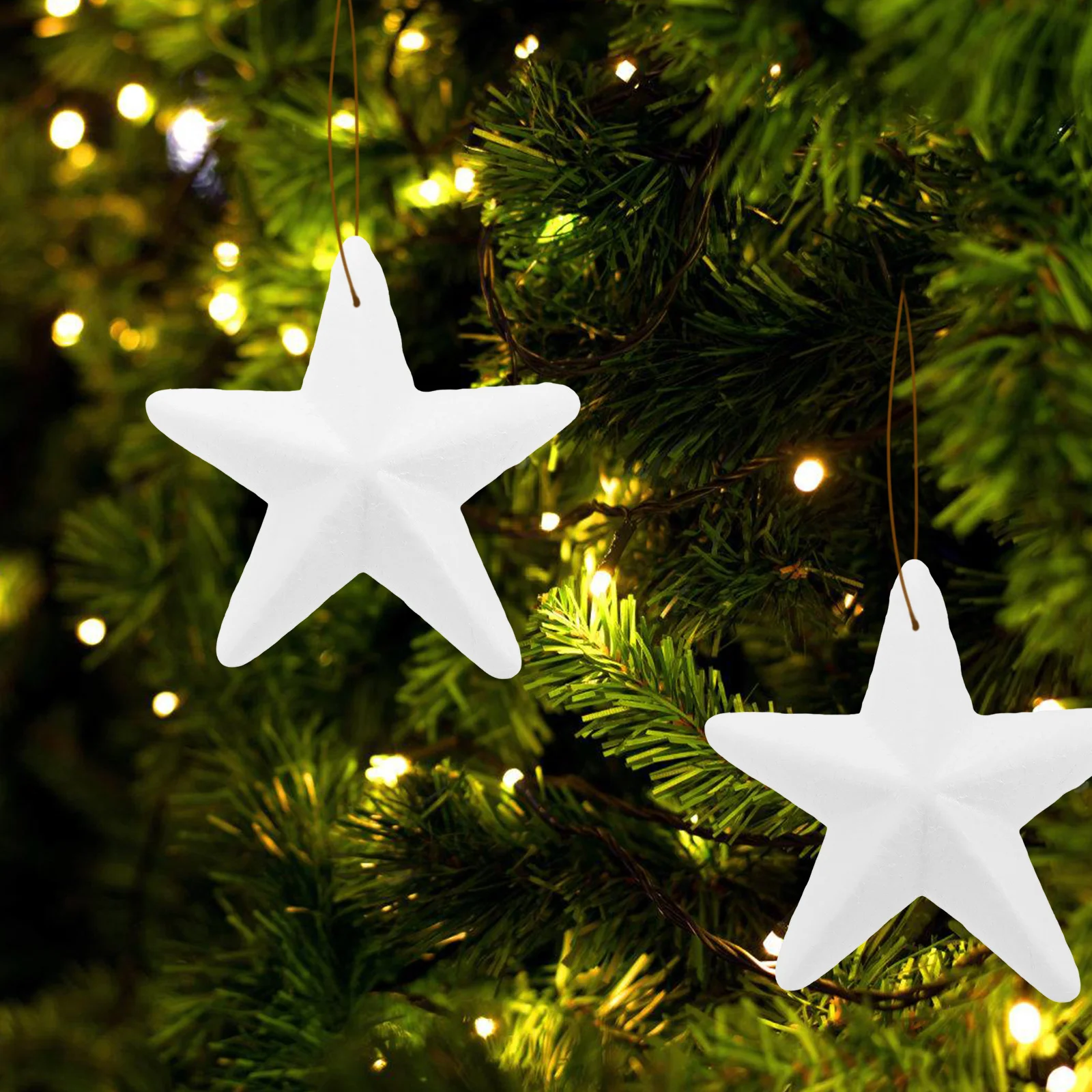 

20Pcs Polystyrene Star Ornaments Christmas Tree Decorations Holiday Party Festive Decor for Home Office Window Hanging