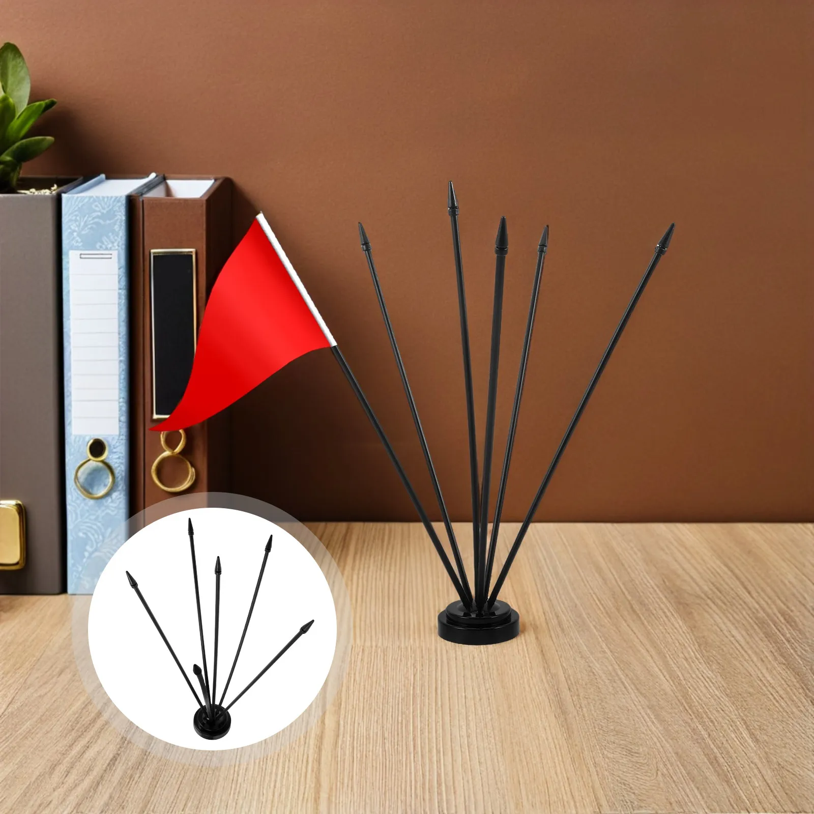 6 Sets Plastic Flag Stand Base for Desk – Stable Tabletop Mini Banner Holder for Indoor Office Display