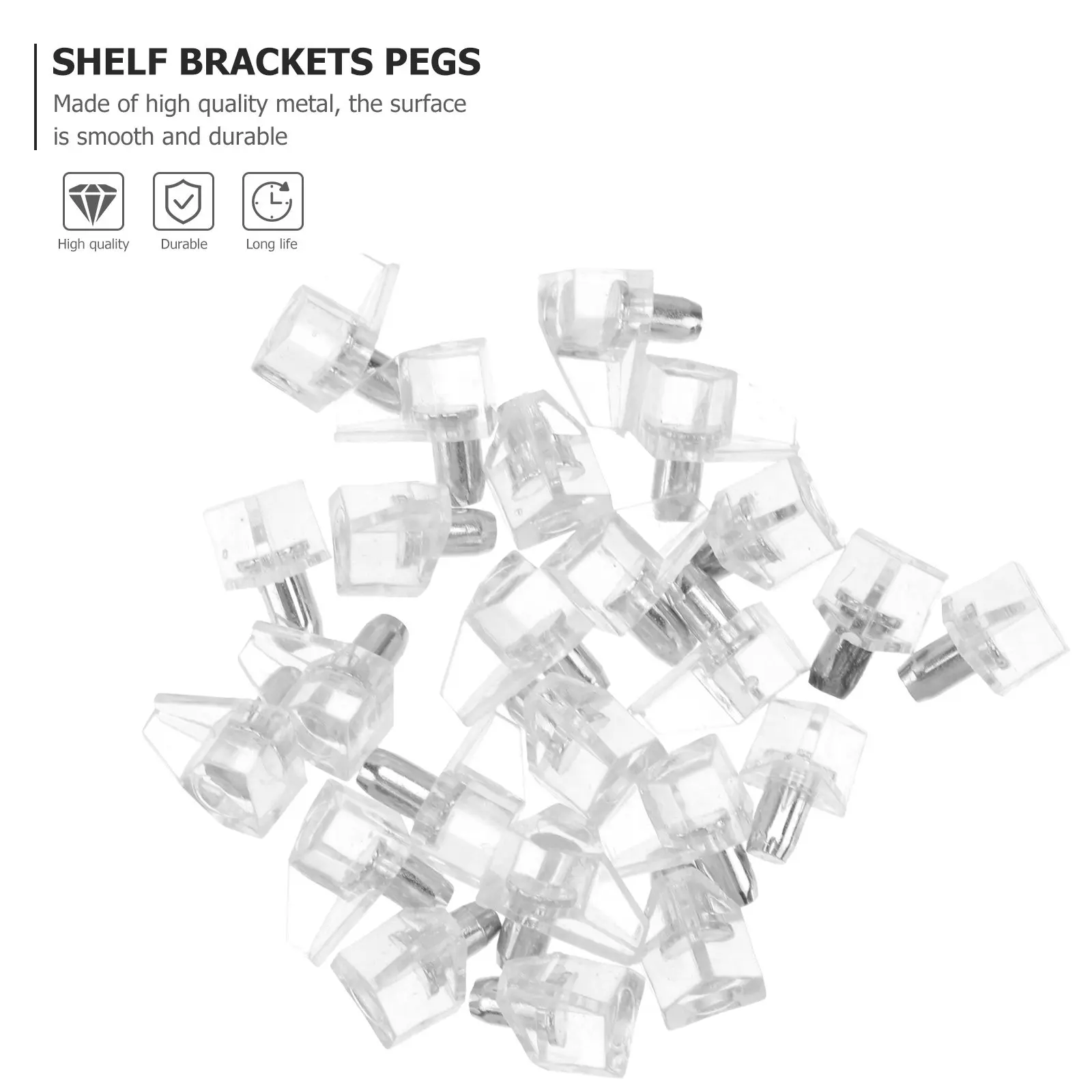100Pcs Shelf Support Pegs Plastic Shelf Pin for Cabinet Furniture Bookcase Closet Display Shelving Brackets Closet Rod Brackets