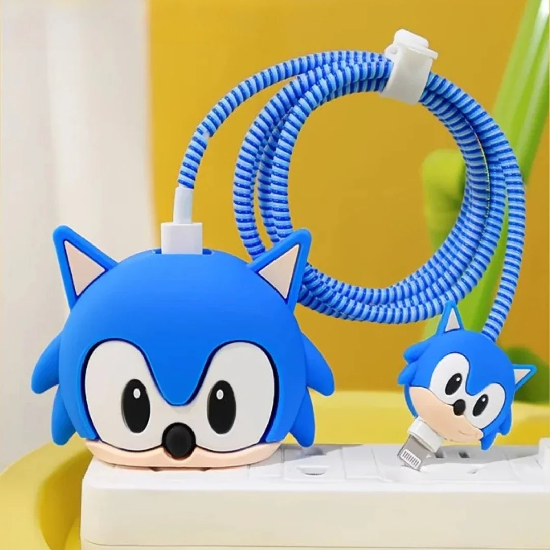 

Hedgehog Sonics Data Cable Protect Cover 18/20w Kawaii Take A Bite Wire Case Charger Protective Cases Accessory Gift Hot Sales
