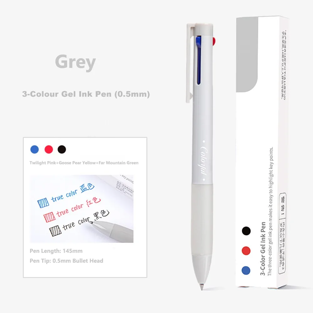 

Cartoon 3 Colors Ballpoint Pen 0.5mm Tip Quick Drying Gel Pen Press Using Neutral Pen Gift