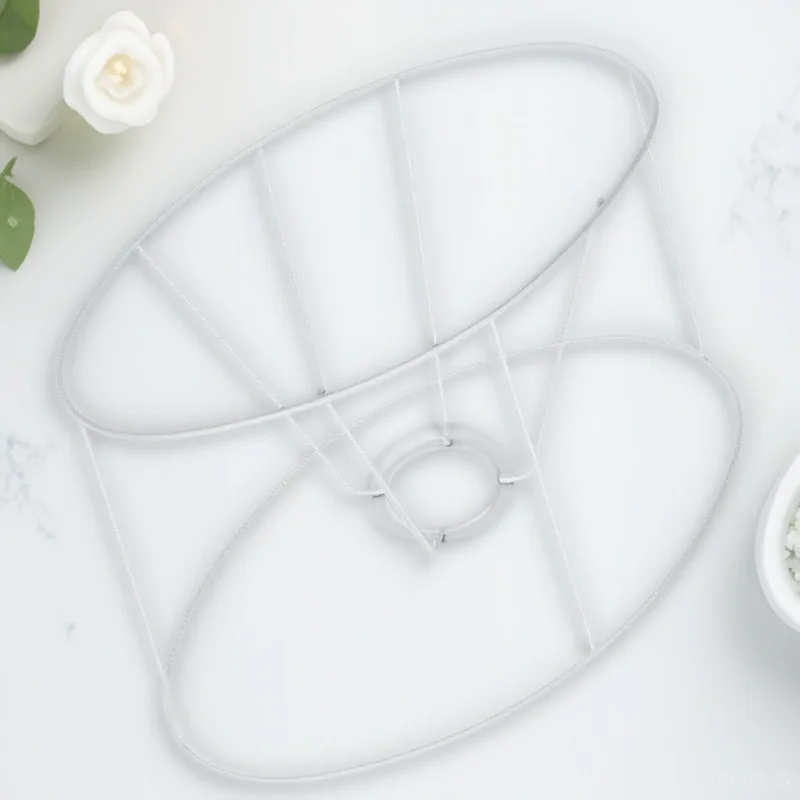 

Круглая рамка для абажура, серебристая, с зажимом, железная, для настольной лампы DIY, коническая, сменная, для люстры, проволочный барабан, белая, малая, для светильника