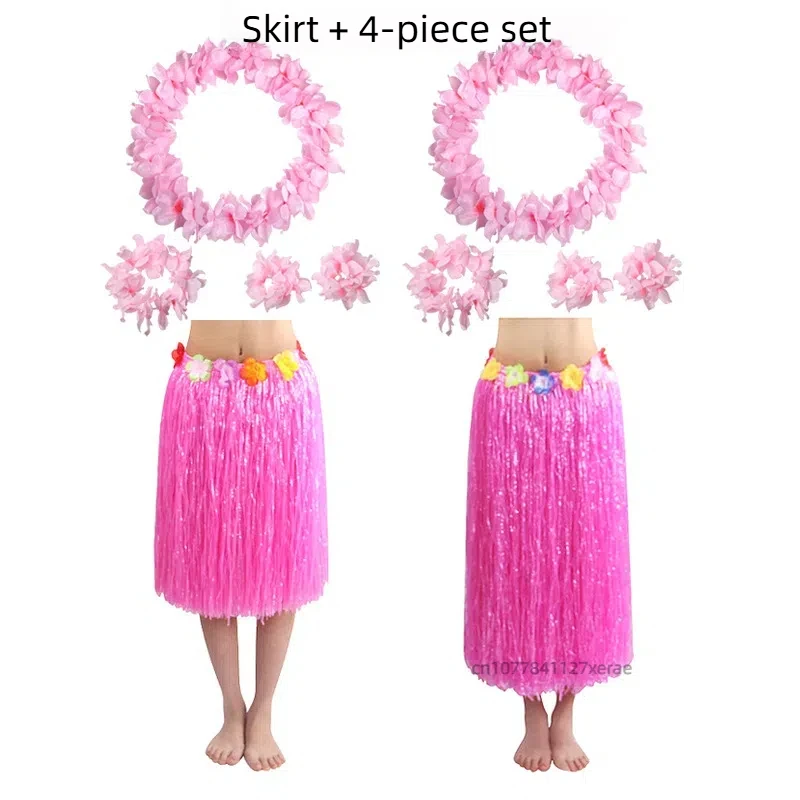 Belly Dance Double Layer หนา 6 ชิ้นชุดกระโปรงหญ้าฮาวายอัพเกรดพวงหรีดขนาดใหญ่ชุดกลุ่ม Stage Dance Performance
