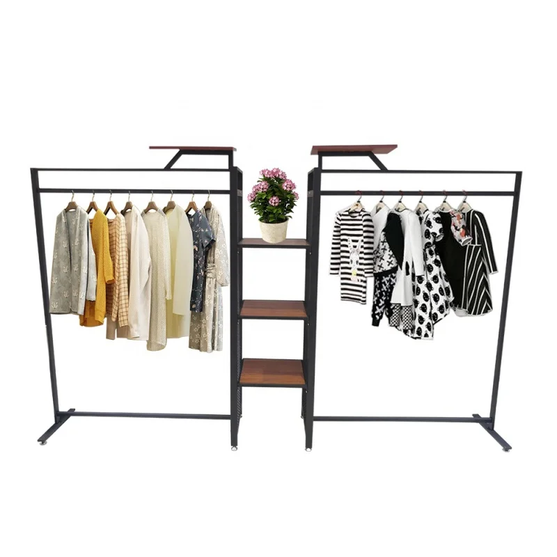 custom，Store Rack Garment Stand Clothes Wood Shelf Clothing Display Cabinet Retail Store