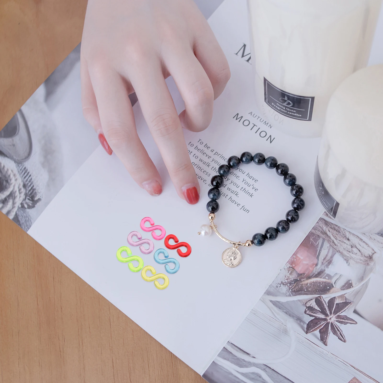 고무 밴드 팔찌용 1000개 S 클립 컬러풀 플라스틱 커넥터 DIY 주얼리 제작 룸 액세서리 수공예품 공급