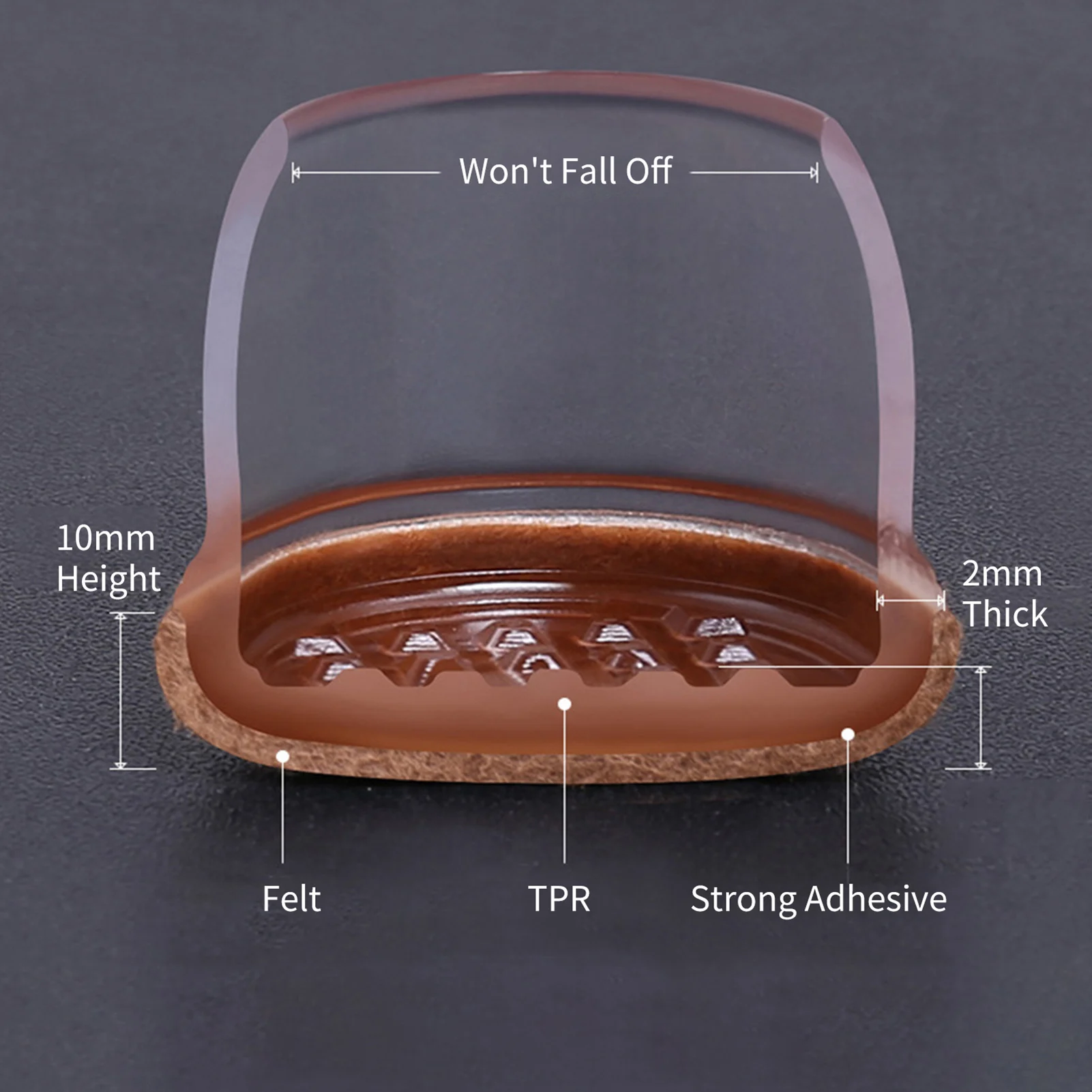 Tappetino per gambe per sedia da tavolo in Silicone da 24 pezzi con feltro antiscivolo piedini in gomma per scrivania protezione per Pad protezione inferiore protezione per pavimento in legno