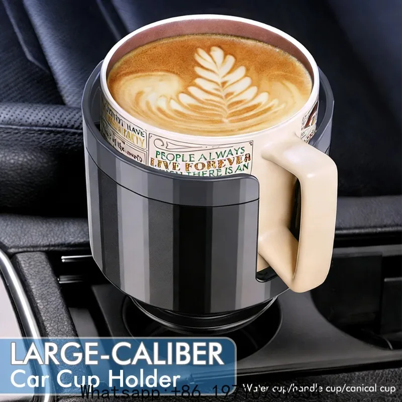 XL Automotive Beverage Console: Multi-Compartment Organizer with Adjustable Armrest Expander for Oversized Drinkware