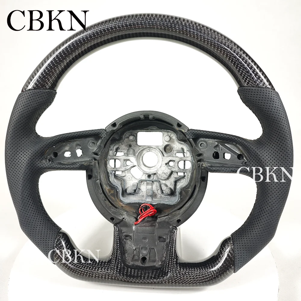 Carbon Fiber Steering Wheel for Audi A4 A5 A6 A7 2012-2018 S-Line, A8 S8 2013-2018, Leather Custom Racing Wheel