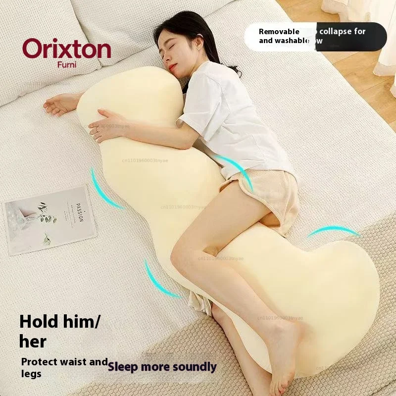 Four Season Universal Detachable and Washable ice Silk Women's Sleeping Leg Clip Long Pillow for Pregnant Women's Side Sleeping