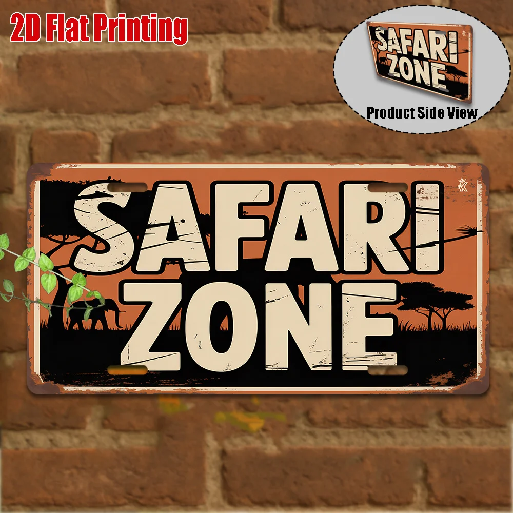 2D Flat Printing, 1pc, Vintage Metal Sign, for Decorative Purposes Only, Outdoor Plaque & Wall Decor (29.97 cm * 14.99 cm), Wild