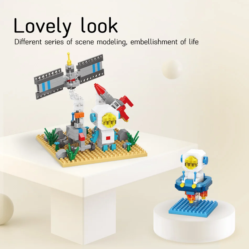 Astronaut Micro Building Blocks Spaceman Brick Assembly City Construction decoration Toy for Kids Bithday Gift home ornamental