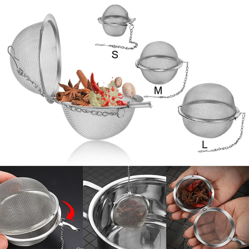 Stainless Tea Infuser Sphere Locking Spice Tea Ball Strainer MeshTea Filter Tool.