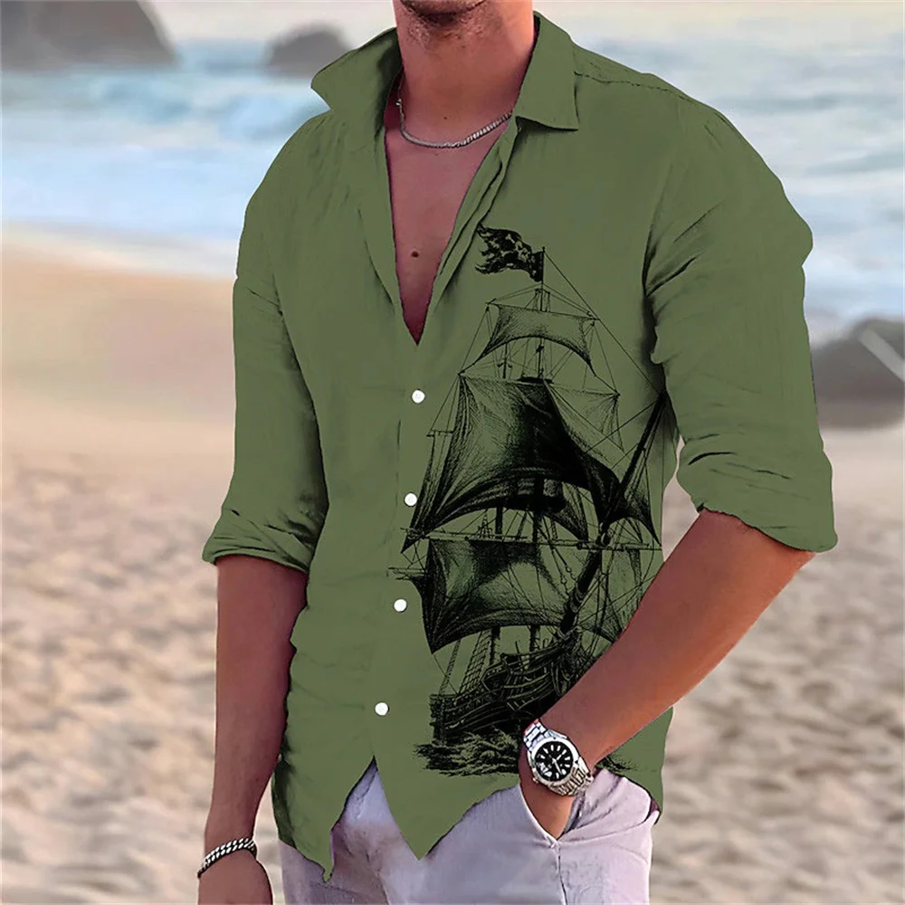 

Men's Retro Short-Sleeved Beach Shirt Casual Fashionable Street Wear 2026 Top Men's Clothing