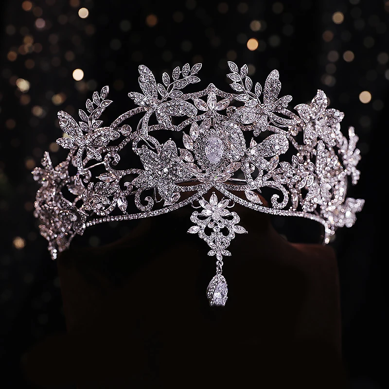 

Европейская свадьба невесты, элитная корона для волос, роскошные стразы, принцесса-бабочка, подвеска на лоб, диадемы, аксессуары для головного убора