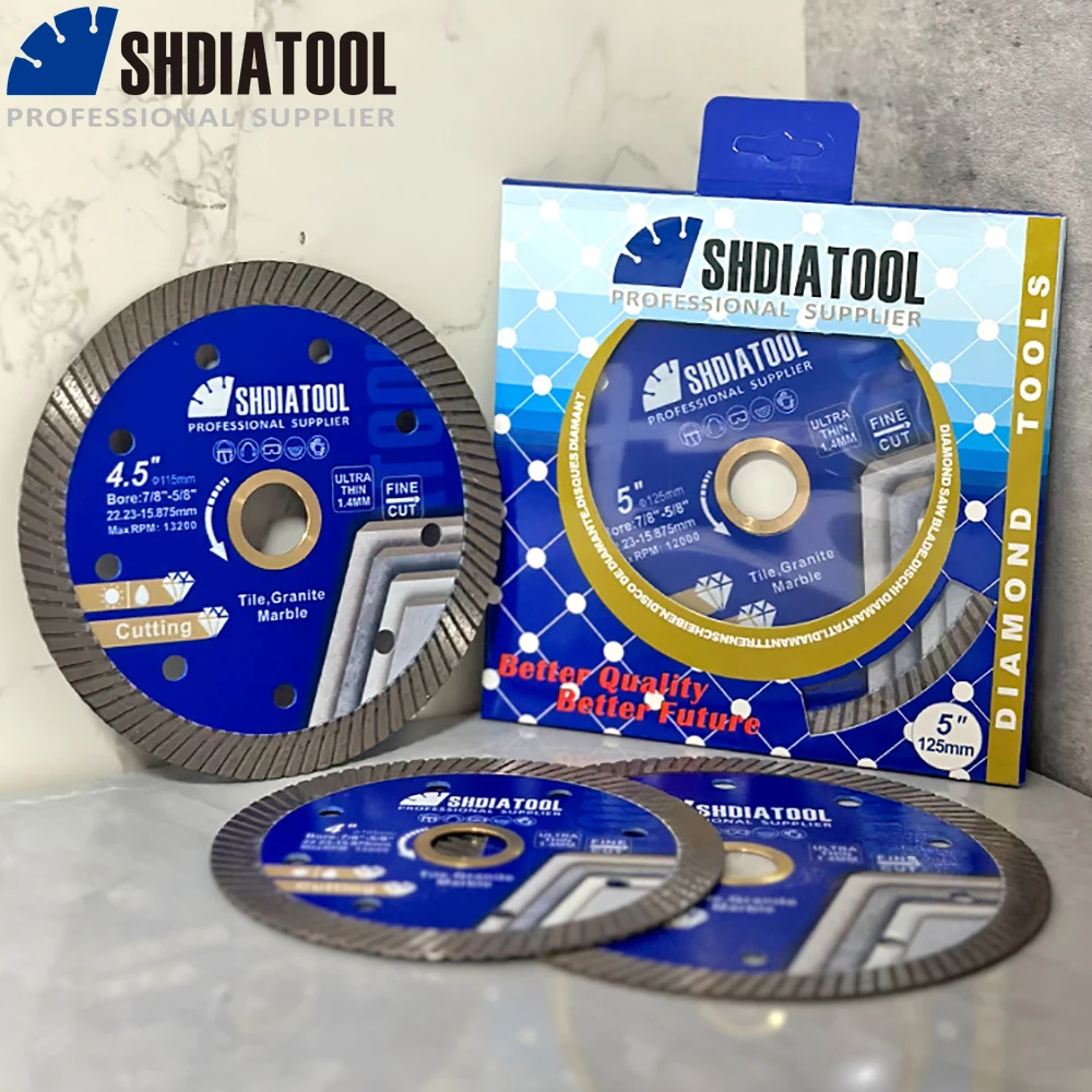 SHDIATOOL 105/115/125mm DIamond Superthin Blade Turbo Cutting Disc Saw Cutter 1/2/3/5pcs Tile Marble Granite Stone Cut Plate