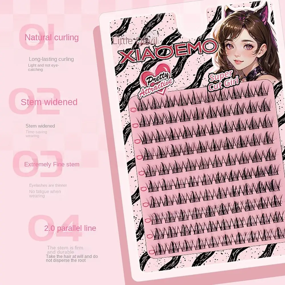 Natural 6/11/12/14 MM Grafting Fake Lashes 10 Rows Black Stems Eyelash Extension V-Shape DIY Eye Makup Tool Beauty