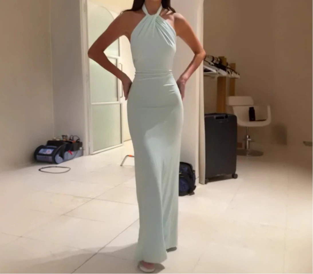 

2026 Women's Fashion Sexy Lace-up Slim Waist Neck Dress