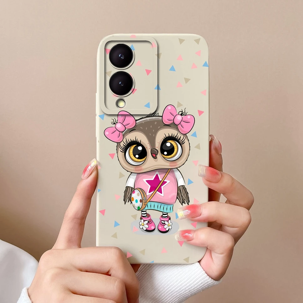 Phone Case For Vivo Y17S Camera Protection Soft Silicone Lovely Owl Protective Phone Cover For Vivo Y17 Y 17 S Fundas Capa Coque