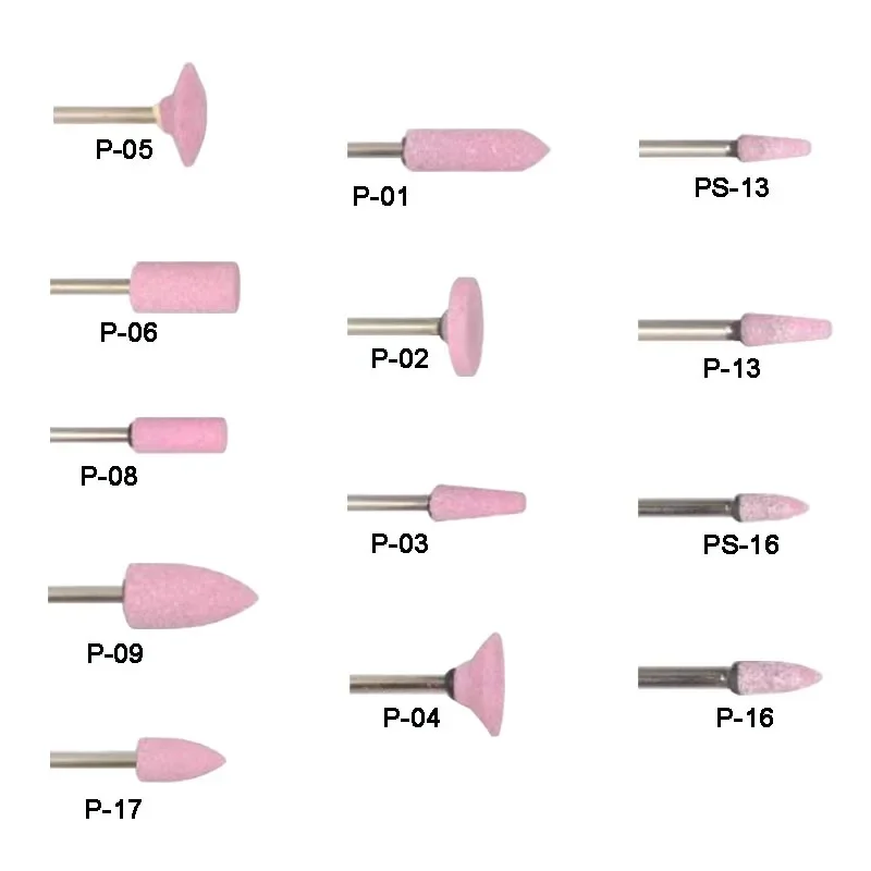 Dental Lab Polisher Stone Polishing Burs Pink Polishing Burs for Metal Alloy Dental Materials 100pcs/set