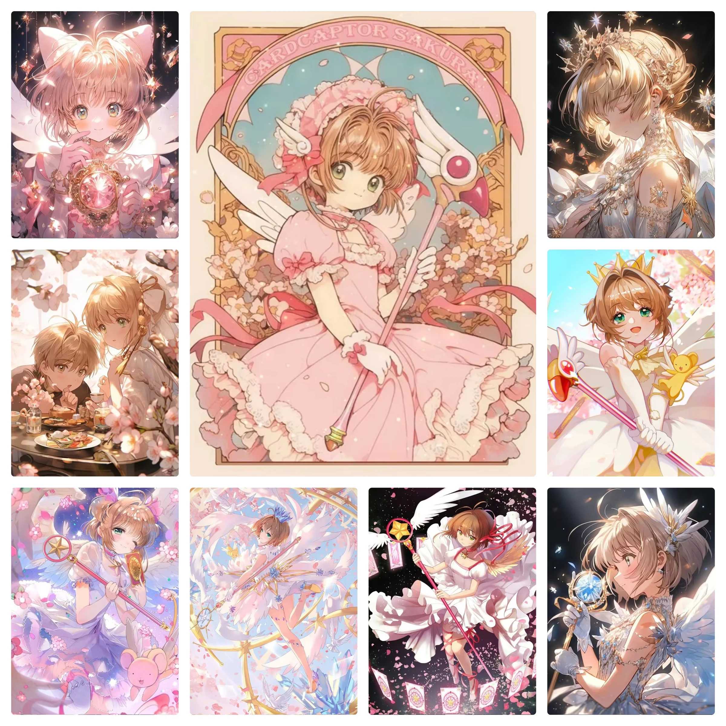 5D DIY Cardcaptor Sakura Diamant-Malerei-Set Diamant-Stickerei Farböl-Malerei Handgemachte DIY Mosaik-Kunst Heimdekoration