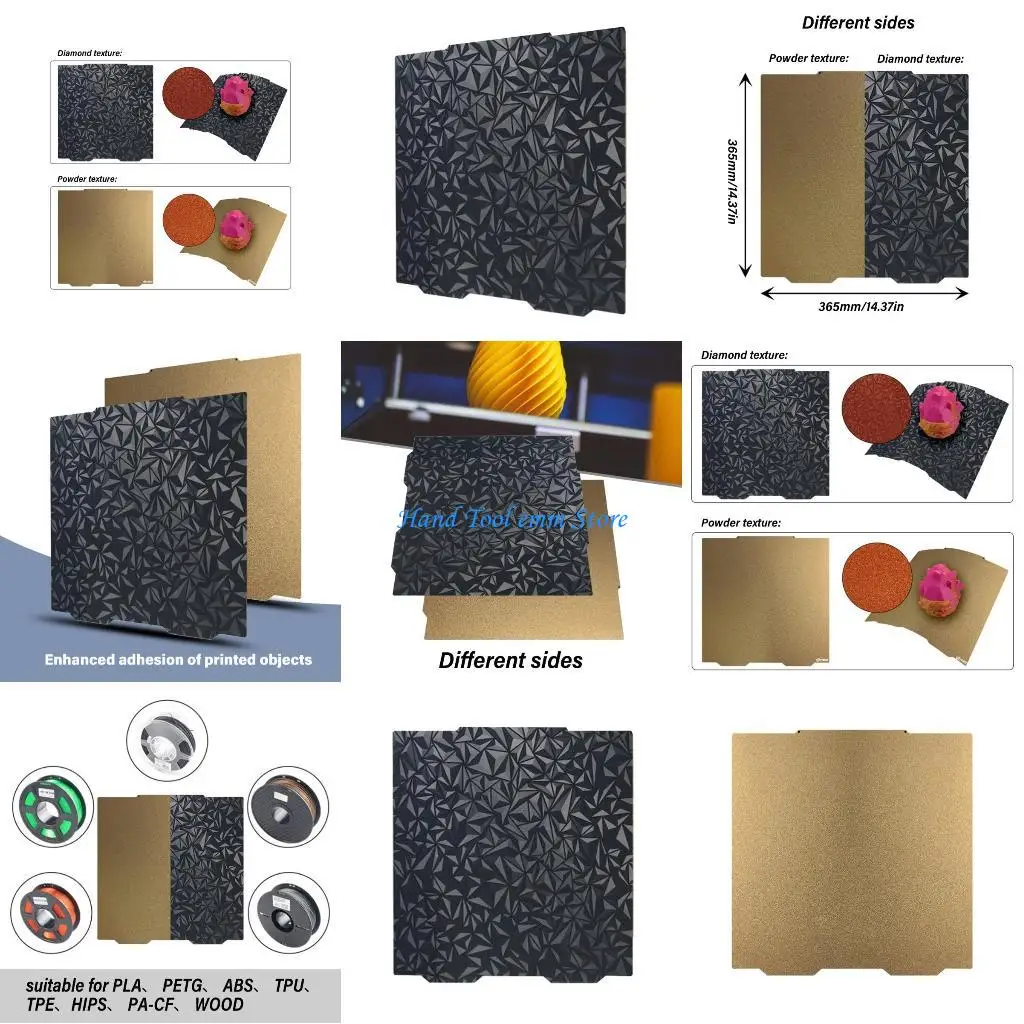 

H37F 3D Printing Steel Sheet 365x365mm with Smooth and Textured Surfaces for XL