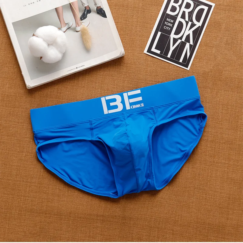 Herren Bechoice Unterwäsche Low Rise Mode Brief elastische Passform Eis Seide Jugend Dreieck Hosen