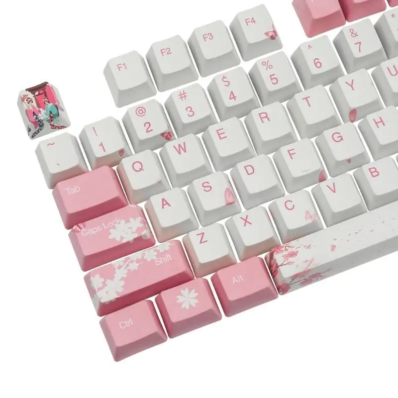 R53C 108 Tasten, OEM-Profil, individuelle Tastenkappen, PBT-Farbsublimation für Cherry MX-Schalter – Detail 3