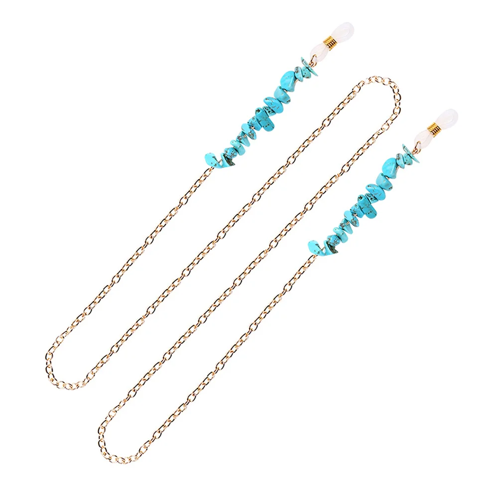 

1Pcs Eyeglass Chain Turquoise Metal Strap Eyewear Retainer Holder Non-Slip Glasses Strap for Sunglasses Reading Glasses