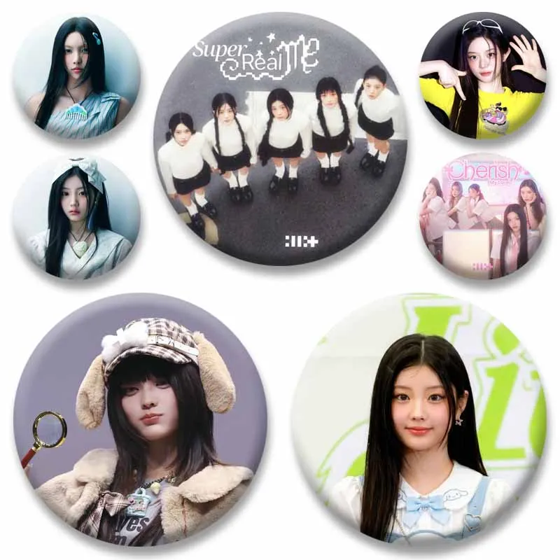 K-pop Girls Group Brooches Cute Singer Wonhee Moka Yunah Badge Handmade Lapel Pina Jacket Jeans Jewelry Ornament Gifts Accessory