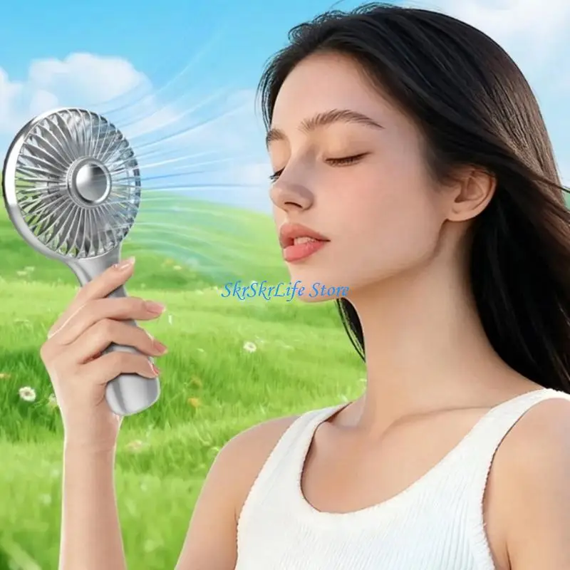 E65E 6 Speed Adjustable USB Rechargeable Handheld Fan For Offices Outdoor Home Use