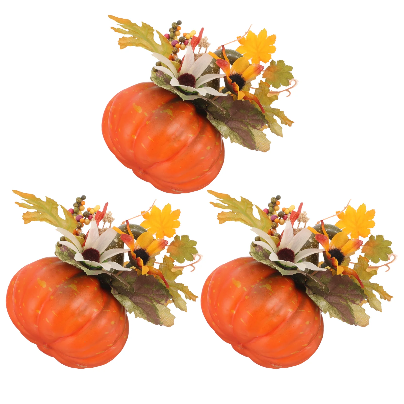 

3 Pcs Decorative Props Artificial Maple Leaf Halloween Garland Pumpkin Inflatables Decorations Autumn Ornament Toy