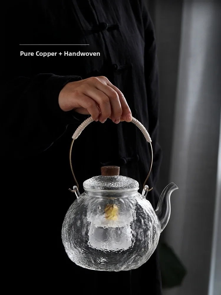 2026 New Large Capacity Glass Tea Pot with Handle Indoor Home Use High Temperature Resistant for  Ceramic Stove Special