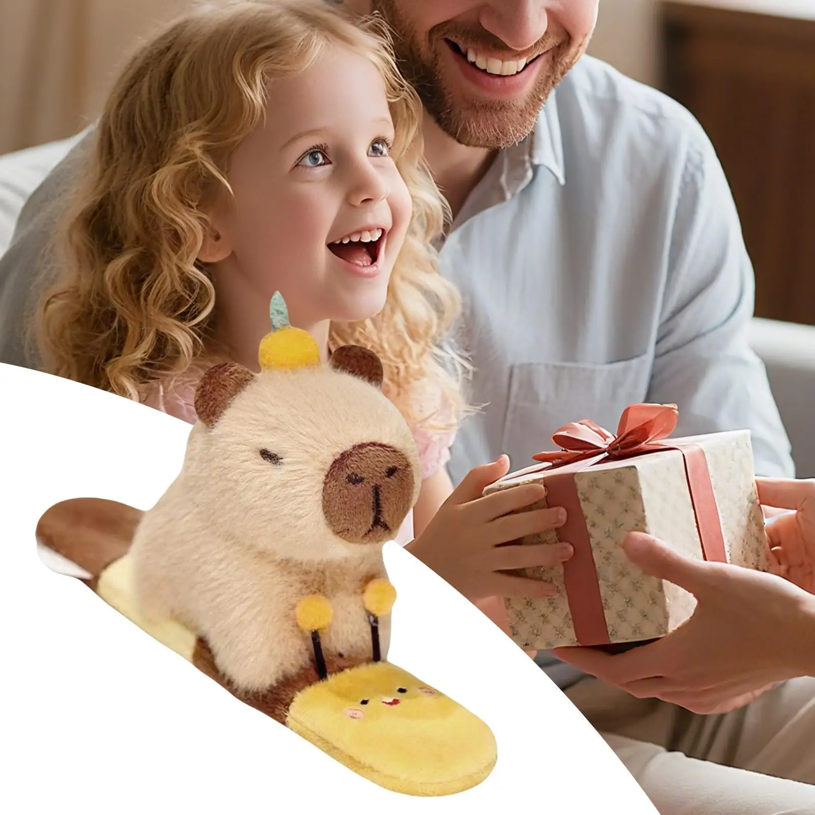 Capivara pulseira capivara brinquedos de pelúcia pulseira moda animal tapa pulseira para crianças meninos crianças jovens adolescentes sala de aula