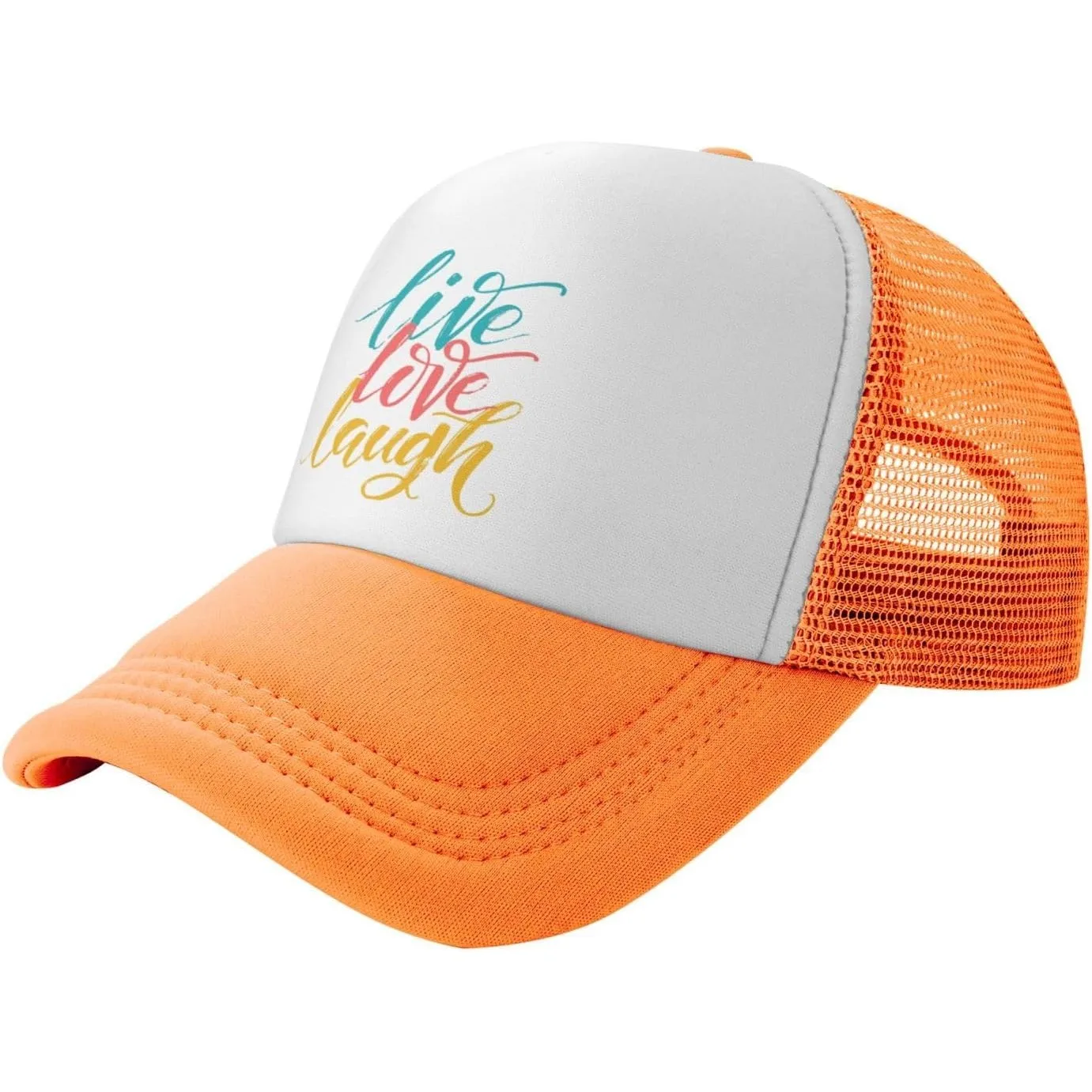 Live Laugh Love Trucker Hat Mesh Snapback Cap Outdoor Adjustable Baseball Visor for Unisex