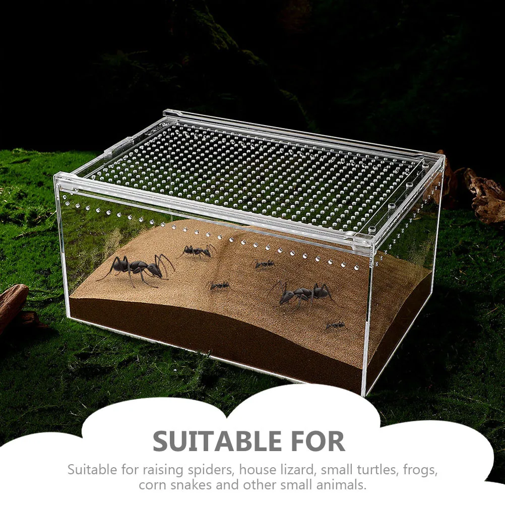 

Anti-Leak Reptile Tank Transparent Acrylic Box For Spider Lizard Frog Snake Breeding Multi-Function Cage Accessory