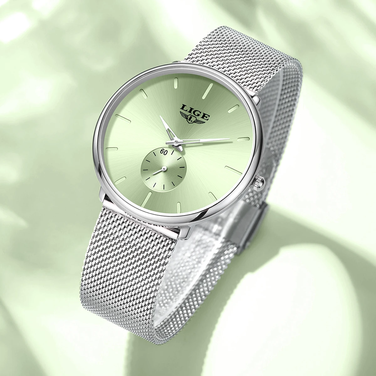 LIGE Classic Elegant Woman Watches Fashion Simple Luxury Ultra-Thin Mesh Belt Waterproof Quartz Women's Wristwatches Reloj Mujer