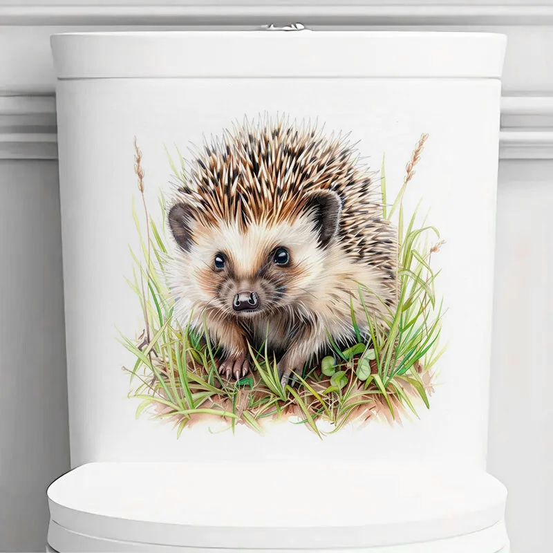 

Cute Hedgehog in Grass Self-Adhesive Wall Decal - Removable, Reusable PVC Sticker for Bathroom, Kitchen & Living Room Decor